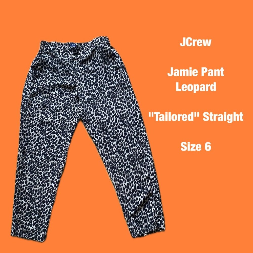 Jcrew Leopard straight cropped Jamie pant